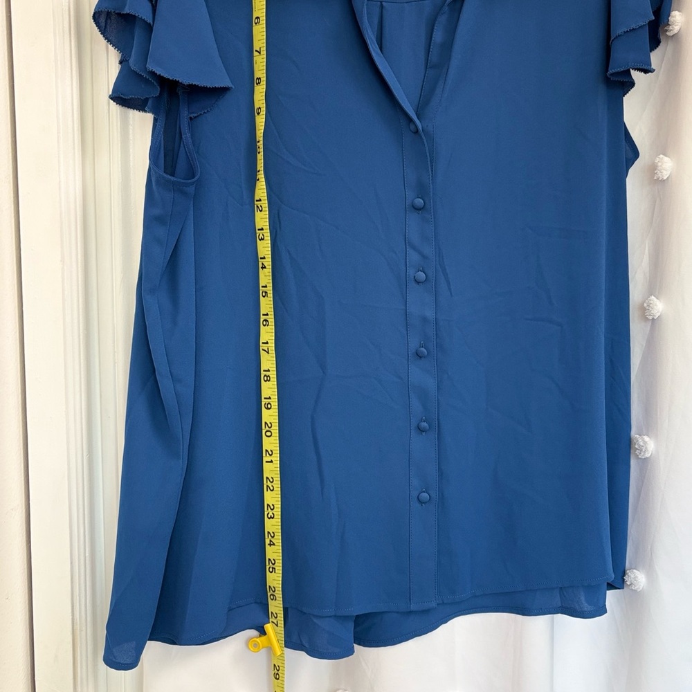 T Tahari Prussian Blue Blouse - Picture 7 of 7